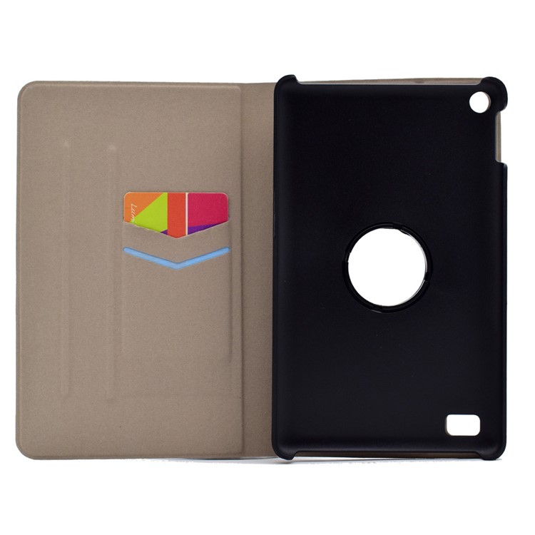 For Amazon Kindle Fire HD 7 Fragrant Patterned Rotary Stand Case with Card Slots - Girl and Boy Playing-10