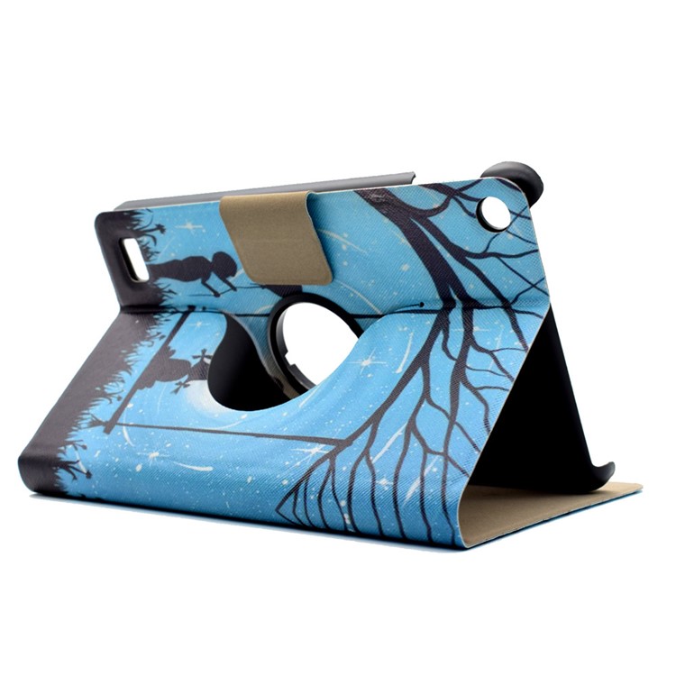 For Amazon Kindle Fire HD 7 Fragrant Patterned Rotary Stand Case with Card Slots - Girl and Boy Playing-4