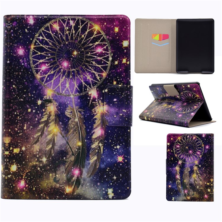 Stand Patterned Leather Card Slots Flip Shell for Amazon Kindle Paperwhite 3/2/1 - Dream Catcher-1