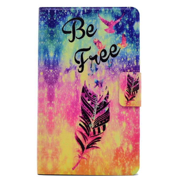 Pattern Printing Leather Card Slots Tablet Cover for Amazon Fire HD 8 (2016) - Feather and Be Free-2