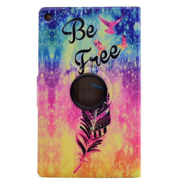Pattern Printing Leather Card Slots Tablet Cover for Amazon Fire HD 8 (2016) - Feather and Be Free-3