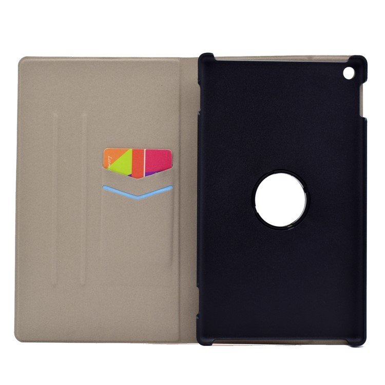 For Amazon Fire HD 8 (2016) Pattern Printing Leather Card Holder Tablet Cover - Galaxy LOVE-7