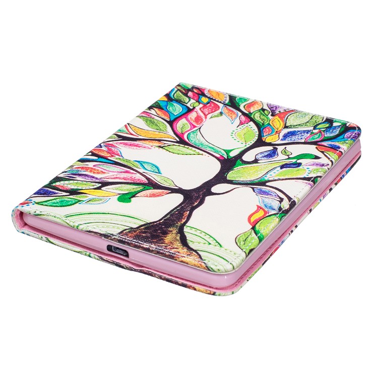 Pattern Printing Leather Wallet Flip Case for Amazon Kindle Voyage - Colorized Tree-4
