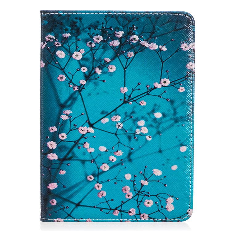 Pattern Printing Leather Wallet Tablet Case for Amazon Kindle Voyage - Tree with Flowers-2