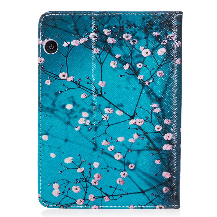 Pattern Printing Leather Wallet Tablet Case for Amazon Kindle Voyage - Tree with Flowers-3