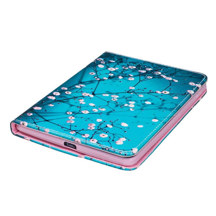 Pattern Printing Leather Wallet Tablet Case for Amazon Kindle Voyage - Tree with Flowers-4