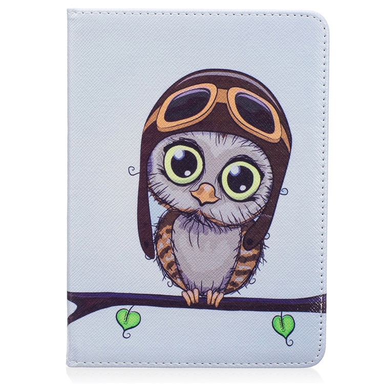 For Amazon Kindle Voyage Pattern Printing Leather Wallet Protective Cover - Adorable Owl-2