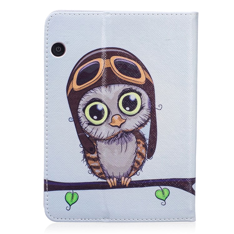 For Amazon Kindle Voyage Pattern Printing Leather Wallet Protective Cover - Adorable Owl-3