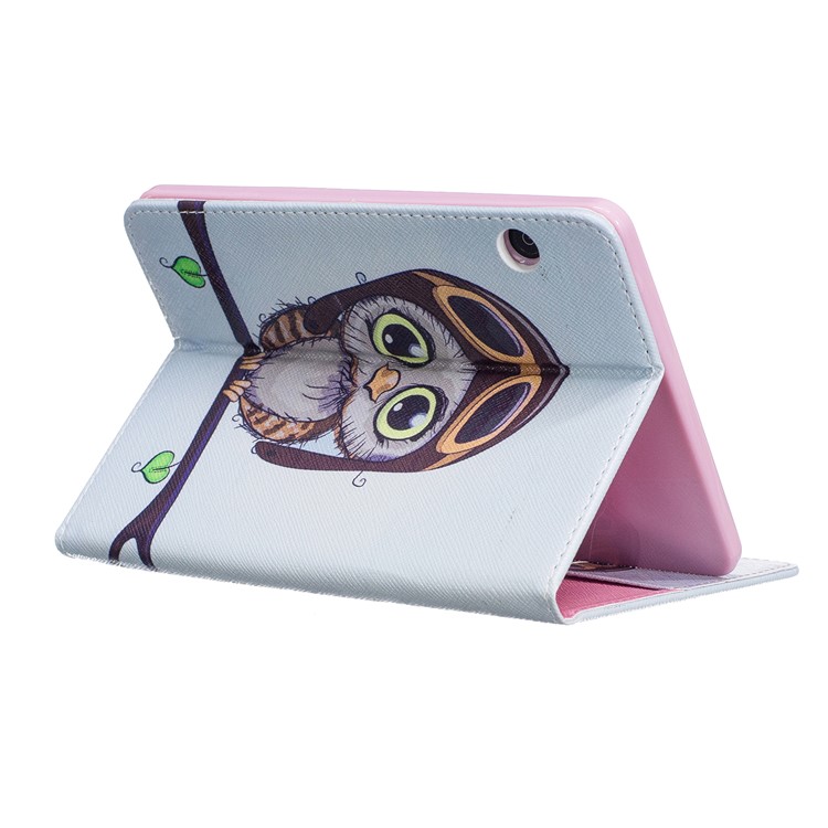 For Amazon Kindle Voyage Pattern Printing Leather Wallet Protective Cover - Adorable Owl-6