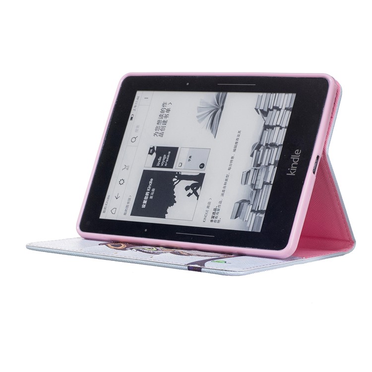 For Amazon Kindle Voyage Pattern Printing Leather Wallet Protective Cover - Adorable Owl-7
