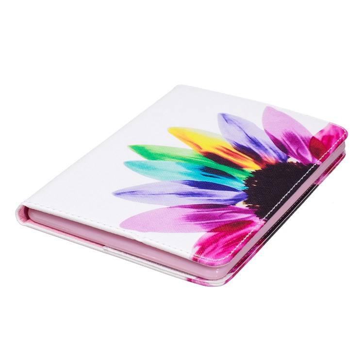 Pattern Printing Leather Wallet Case Stand for Amazon Kindle Paperwhite 3/2/1 - Colorful Petals-5