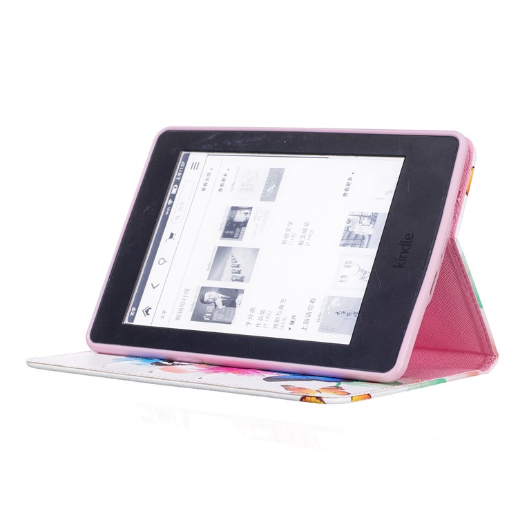 Pattern Printing Wallet Leather Stand Case for Amazon Kindle Paperwhite 3/2/1 - Vivid Butterflies-7