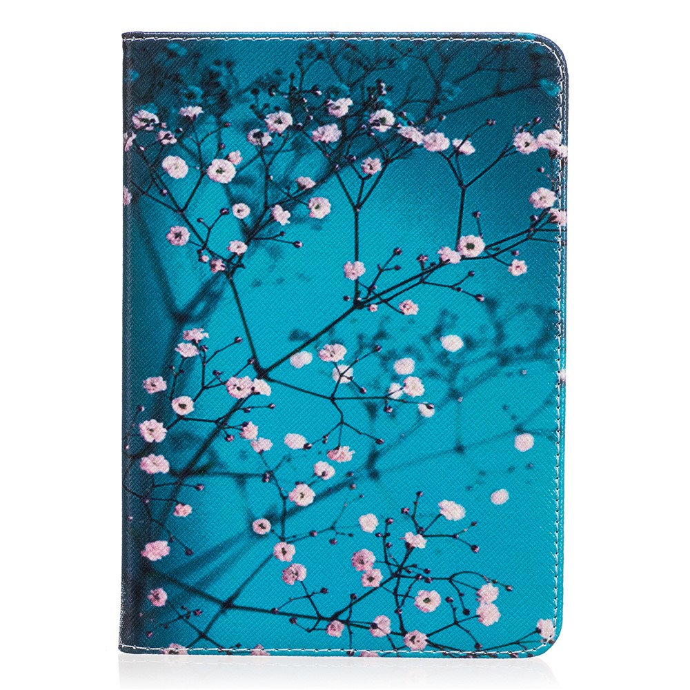 Motif imprimé Portefeuille en cuir pour tablette pour Amazon Kindle Paperwhite 3/2/1 - Arbre avec fleurs-2