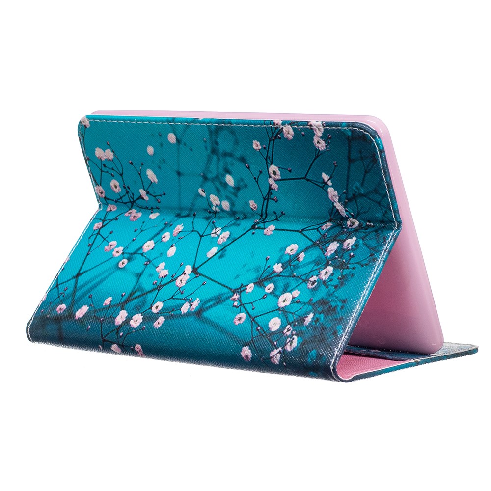Motif imprimé Portefeuille en cuir pour tablette pour Amazon Kindle Paperwhite 3/2/1 - Arbre avec fleurs-6
