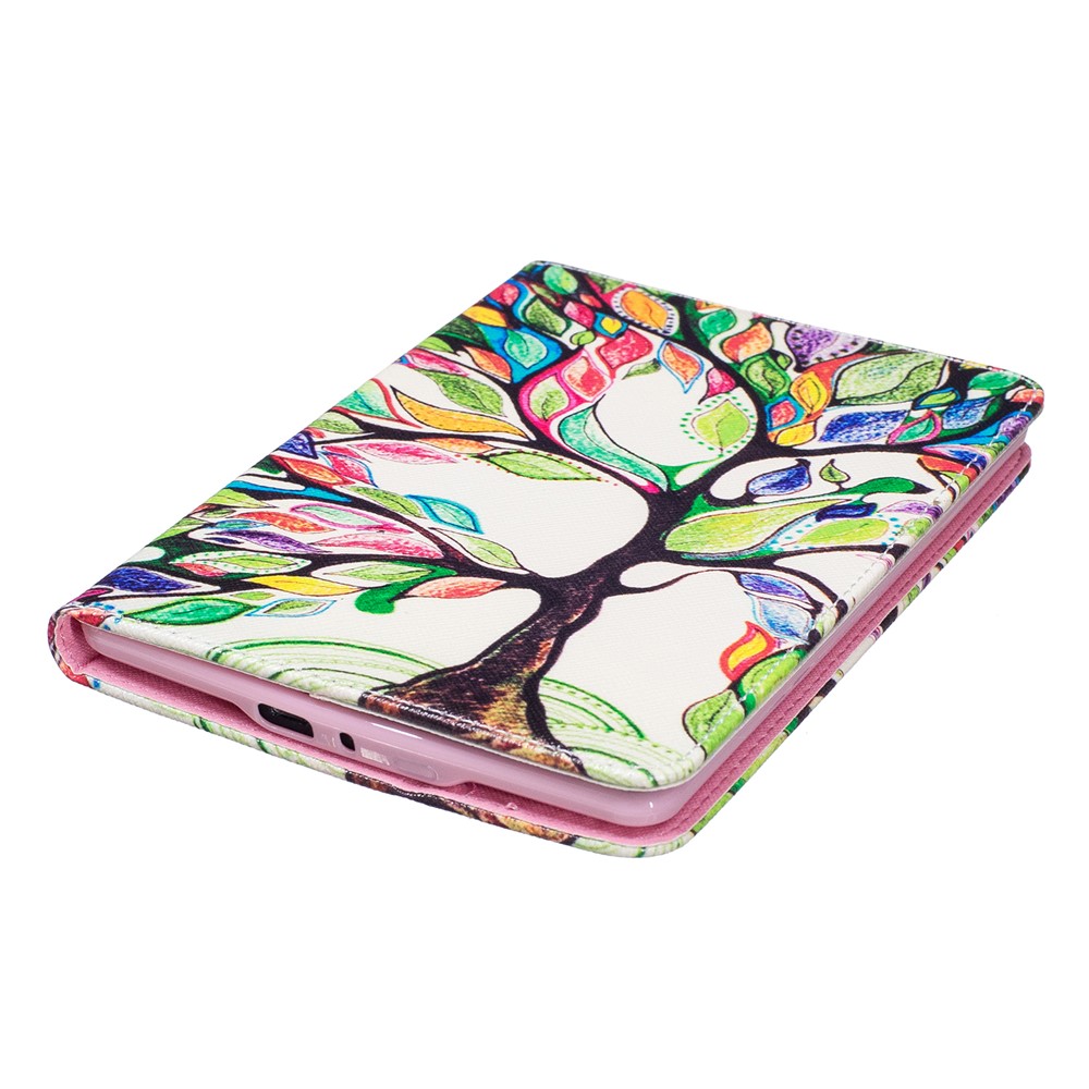 Pattern Printing Leather Wallet Flip Cover for Amazon Kindle Paperwhite 3/2/1 - Colorized Tree-4