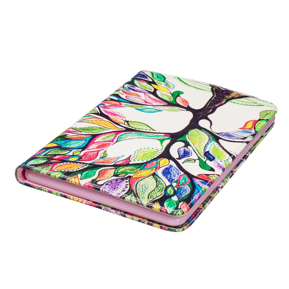 Pattern Printing Leather Wallet Flip Cover for Amazon Kindle Paperwhite 3/2/1 - Colorized Tree-5
