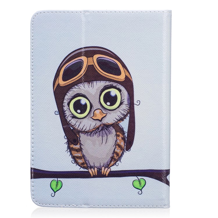 For Amazon Kindle Paperwhite 3/2/1 Pattern Printing Leather Wallet Protective Case - Adorable Owl-3