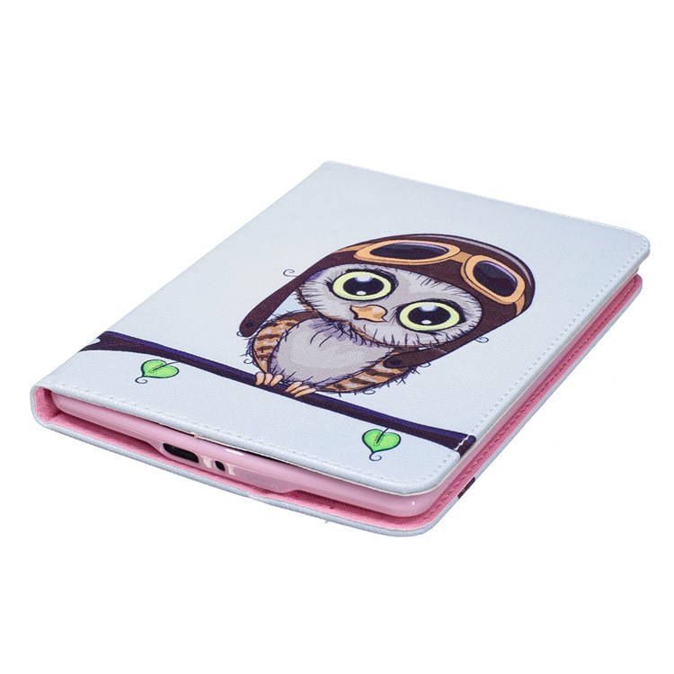 For Amazon Kindle Paperwhite 3/2/1 Pattern Printing Leather Wallet Protective Case - Adorable Owl-4
