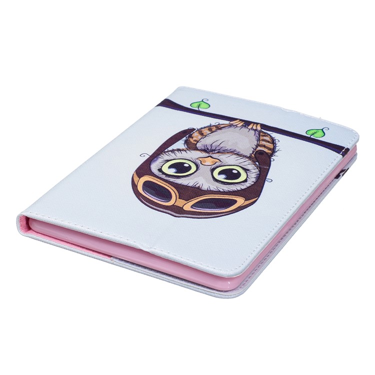 For Amazon Kindle Paperwhite 3/2/1 Pattern Printing Leather Wallet Protective Case - Adorable Owl-5