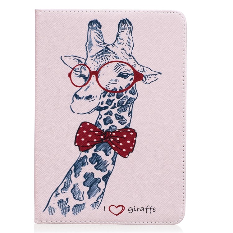 Patterned Wallet Leather Flip Case for Amazon Kindle Paperwhite 3/2/1 - Adorable Giraffe Wearing Glasses-2