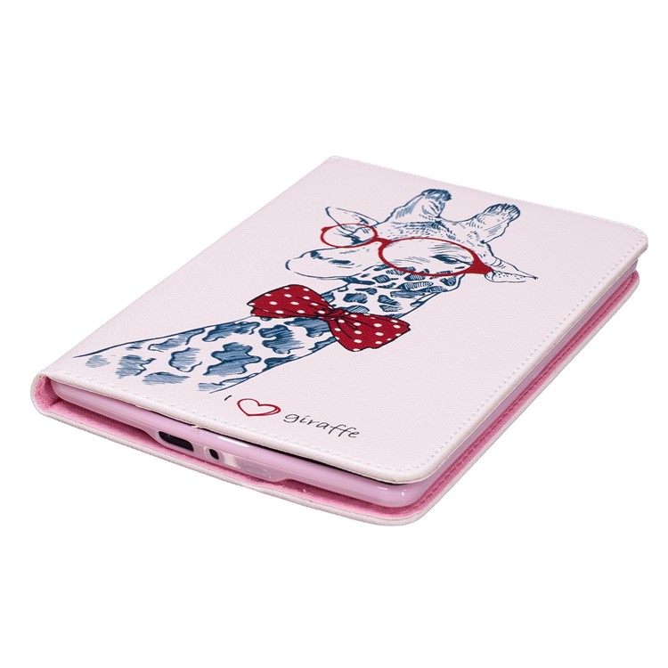 Patterned Wallet Leather Flip Case for Amazon Kindle Paperwhite 3/2/1 - Adorable Giraffe Wearing Glasses-4