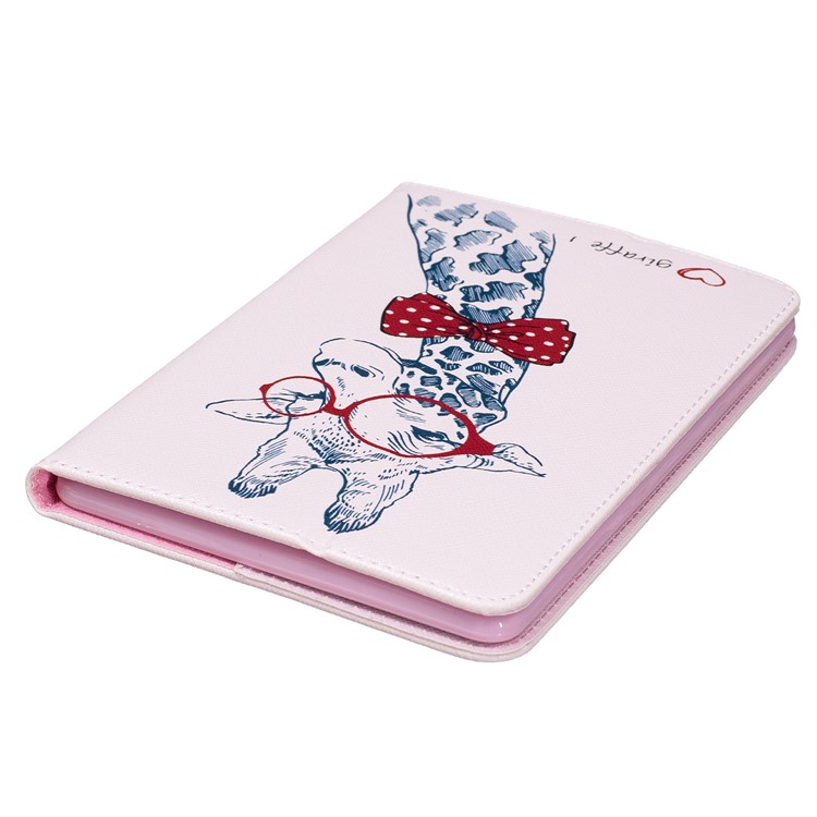 Patterned Wallet Leather Flip Case for Amazon Kindle Paperwhite 3/2/1 - Adorable Giraffe Wearing Glasses-5