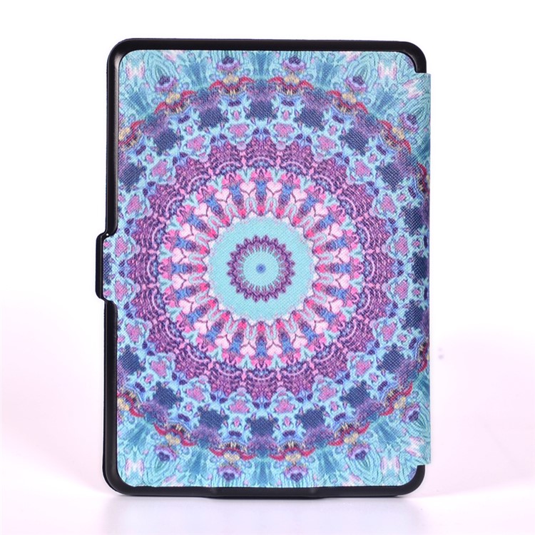 Patterned Leather Case for Amazon Kindle Paperwhite 3/2/1 - Cyan and Purple Bohemia Pattern-2