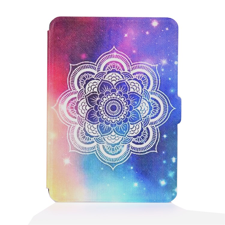 Pattern Printing Leather Flip Case for Amazon Kindle Paperwhite 3/2/1 - Henna Lotus-1