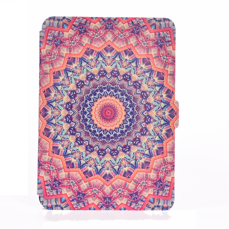 Patterned Leather Folio Case for Amazon Kindle Paperwhite 3/2/1 - Orange and Black Bohemia Pattern-1