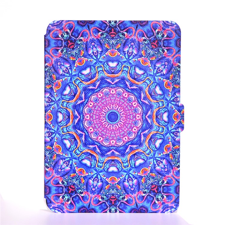 Leather Patterned Case for Amazon Kindle Paperwhite 3/2/1 - Purple and Blue Bohemia Pattern-1