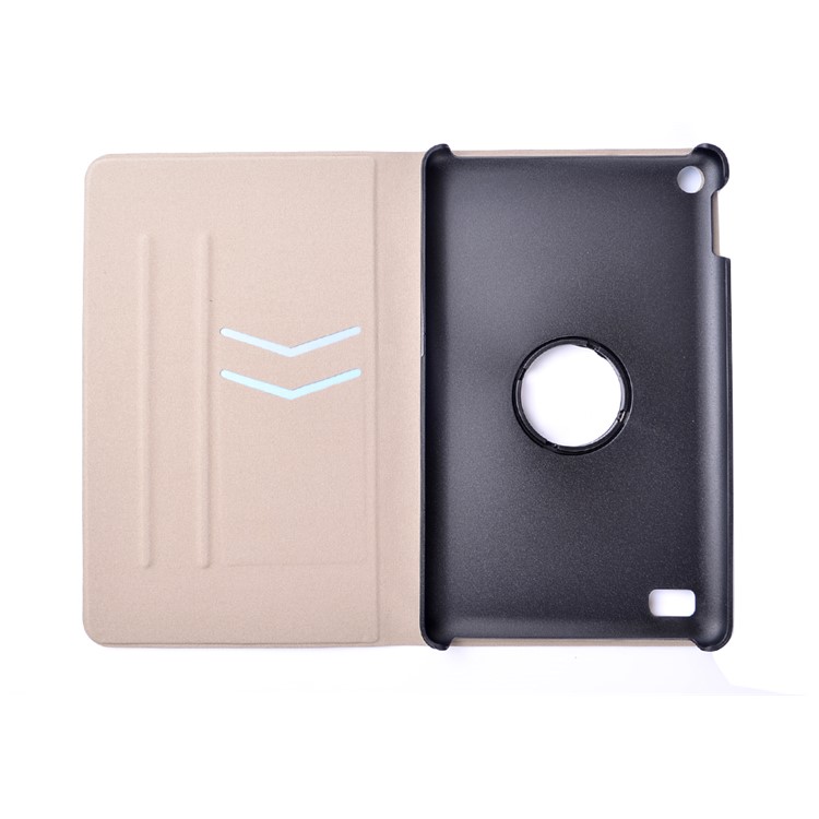 Patterned Leather Rotary Stand Case with Card Slot for Amazon Kindle Fire7 - Cyan and Purple Bohemia Pattern-10