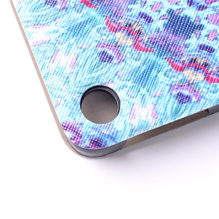 Patterned Leather Rotary Stand Case with Card Slot for Amazon Kindle Fire7 - Cyan and Purple Bohemia Pattern-11
