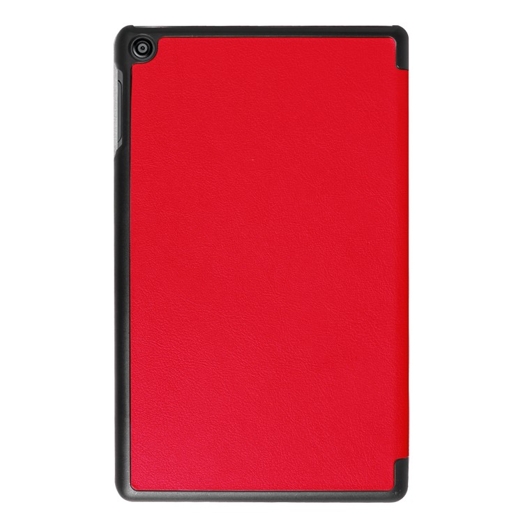 For Amazon All-New Fire HD 8 (2017) Litchi Texture Tri-fold Flip Stand Leather Shell - Red-7
