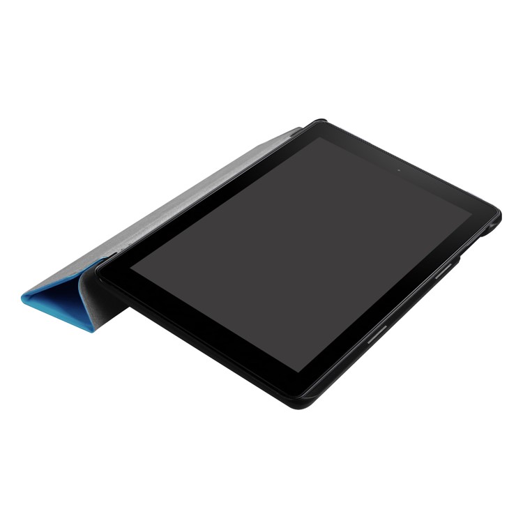 Tri-fold Litchi Texture Flip Stand Leather Cover for Amazon All-New Fire HD 8 (2017) - Baby Blue-4