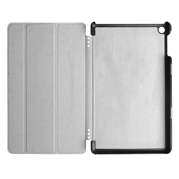 Tri-fold Litchi Texture Flip Stand Leather Cover for Amazon All-New Fire HD 8 (2017) - Baby Blue-6
