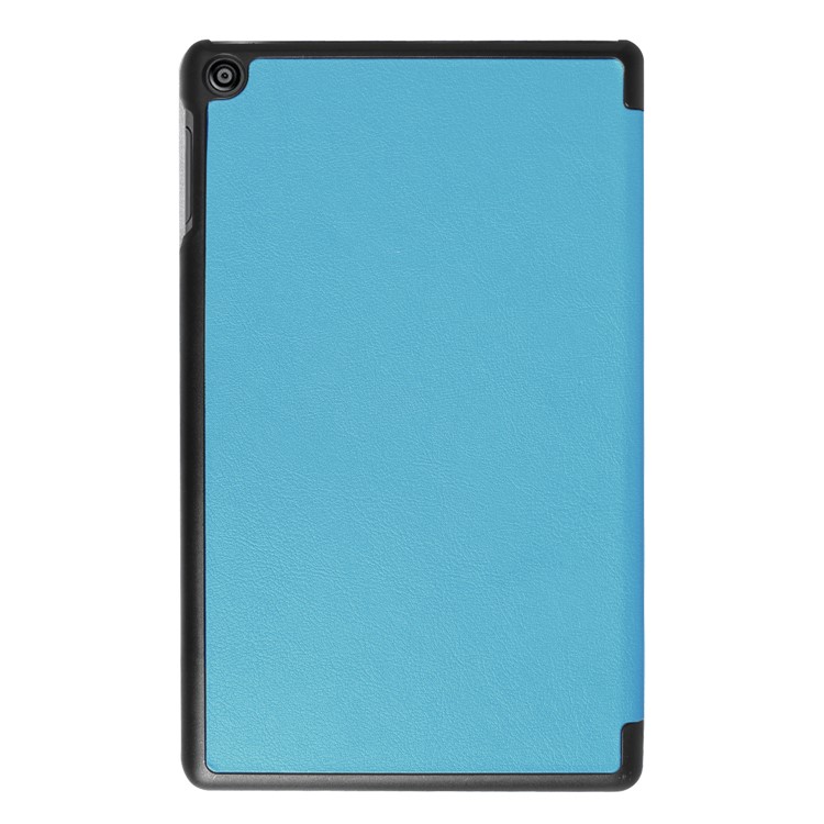 Tri-fold Litchi Texture Flip Stand Leather Cover for Amazon All-New Fire HD 8 (2017) - Baby Blue-7
