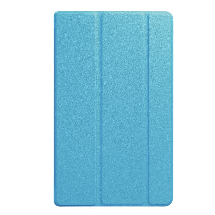 Tri-fold Litchi Texture Flip Stand Leather Cover for Amazon All-New Fire HD 8 (2017) - Baby Blue-8