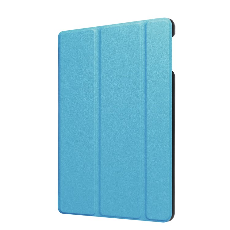 Tri-fold Litchi Texture Flip Stand Leather Cover for Amazon All-New Fire HD 8 (2017) - Baby Blue-9