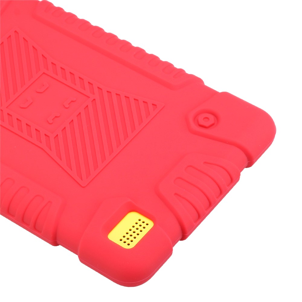 Soft Silicone Protection Casing for Amazon Fire 7 2017 - Red-10