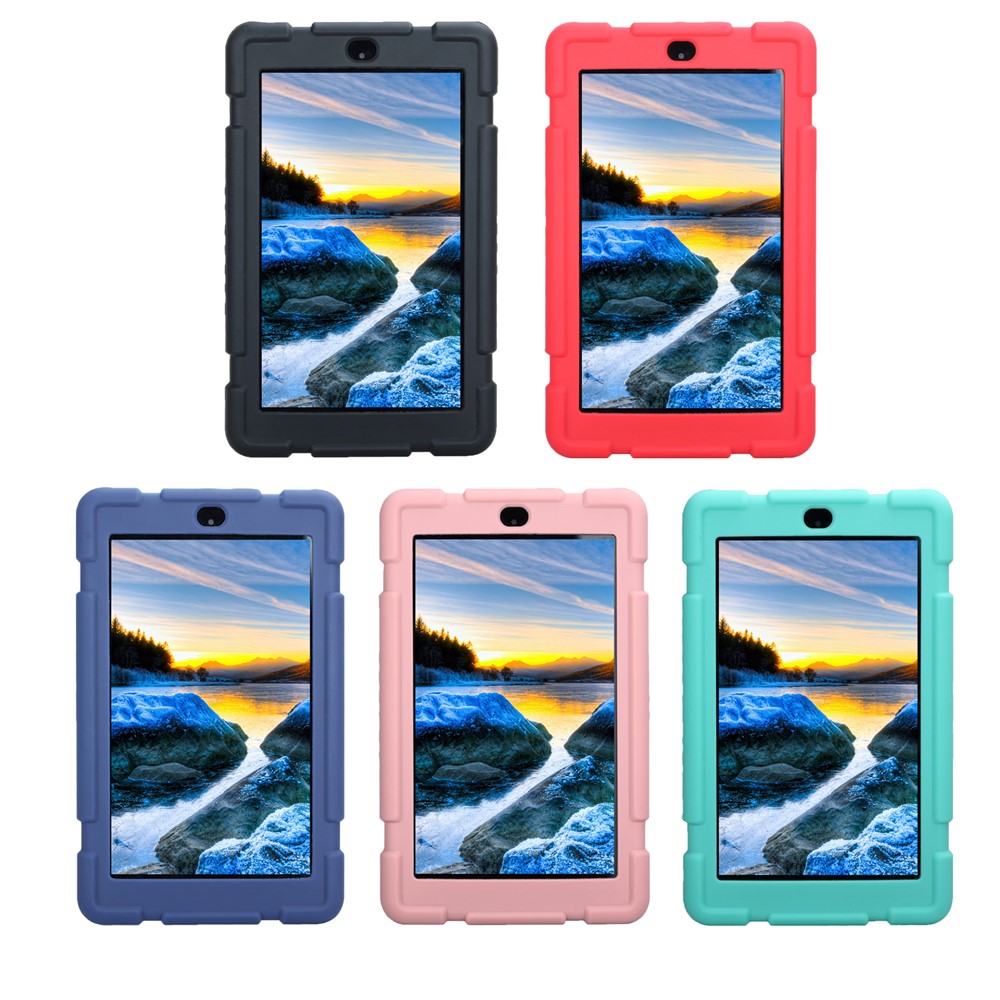 Soft Silicone Protection Casing for Amazon Fire 7 2017 - Red-12