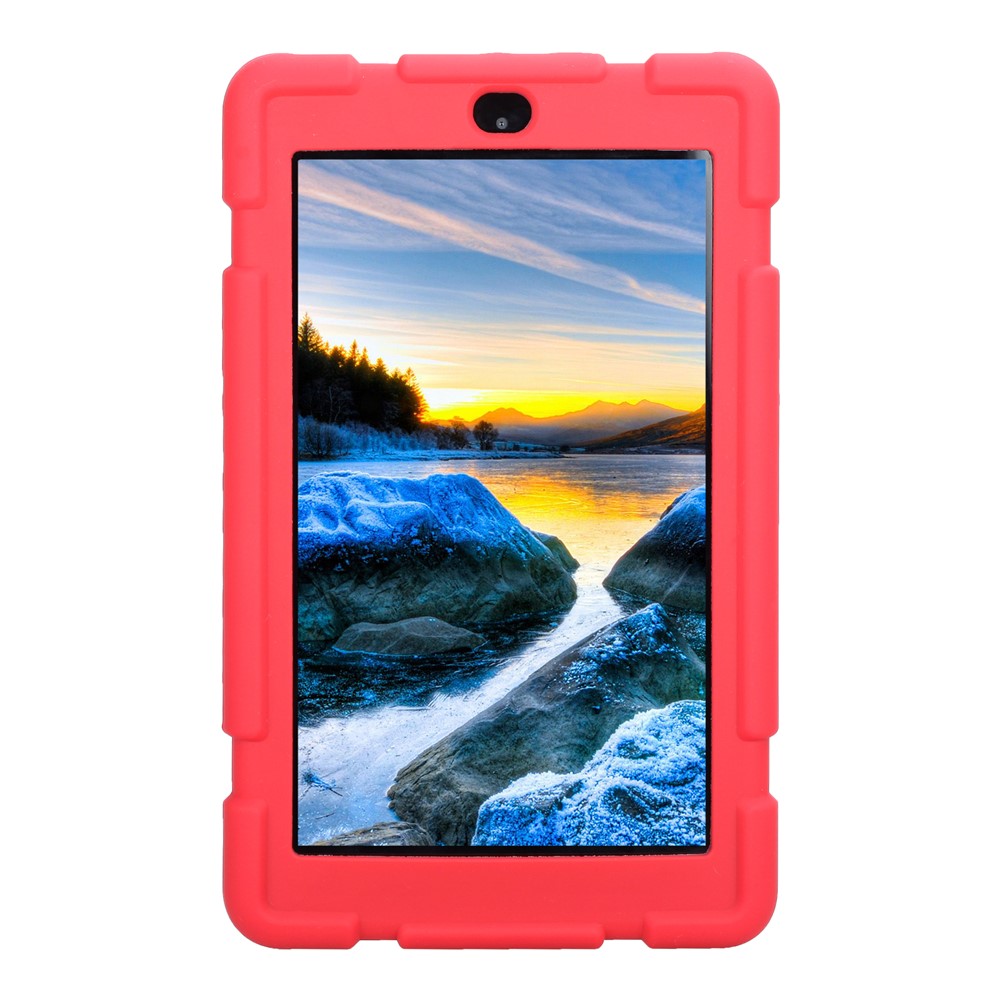 Soft Silicone Protection Casing for Amazon Fire 7 2017 - Red-4