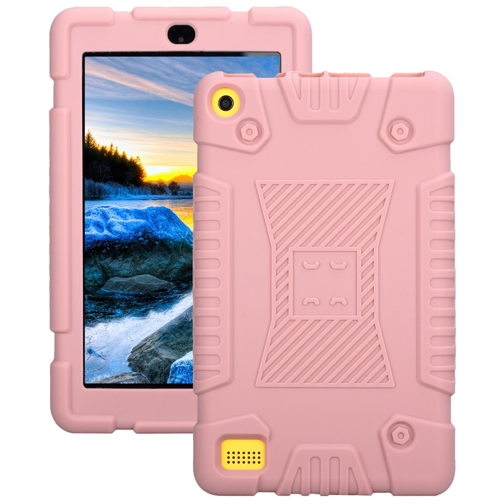 For Amazon Fire 7 2017 Soft Silicone Protective Case Accessory - Pink-1