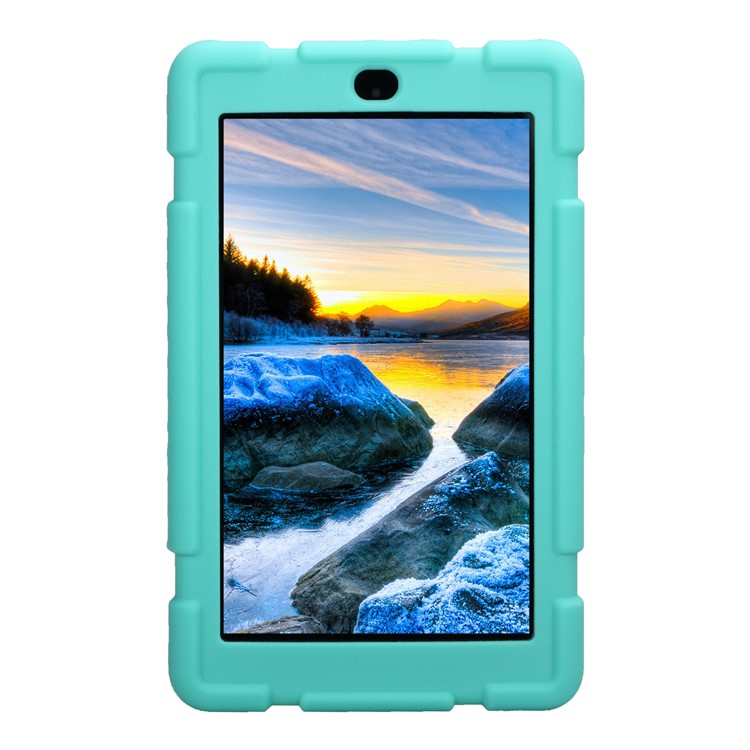 Soft Silicone Protective Back Shell for Amazon Fire 7 2017 - Cyan-4