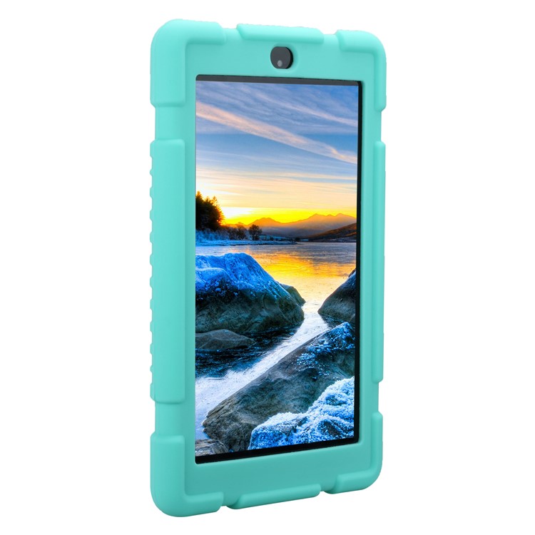 Soft Silicone Protective Back Shell for Amazon Fire 7 2017 - Cyan-7