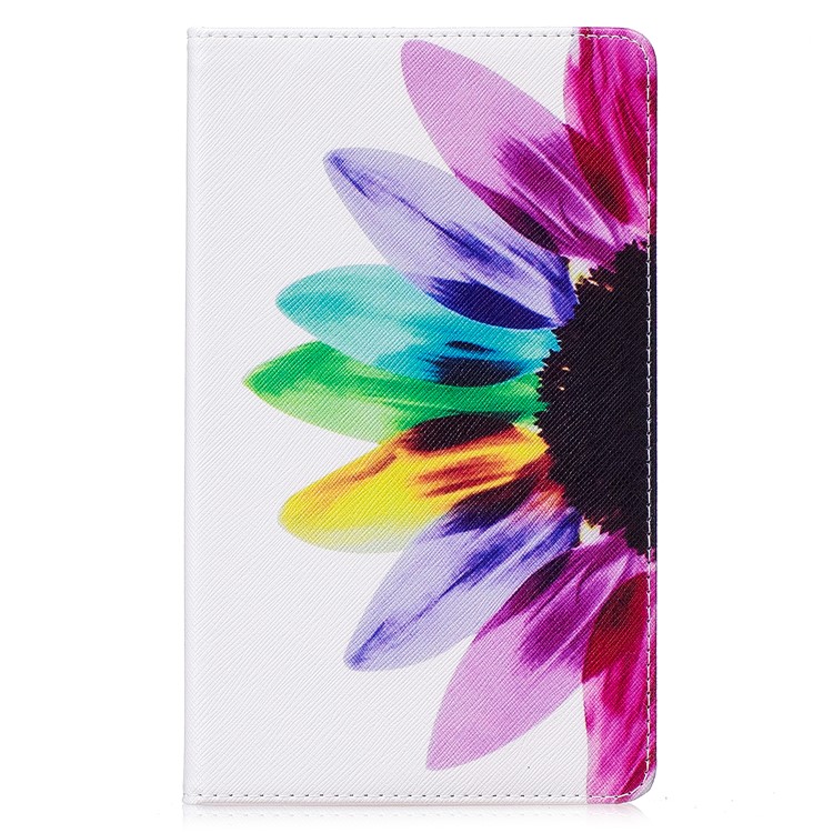Pattern Printing Stand Leather Smart Case for Amazon Fire 7 (2017) - Colorful Petals-2