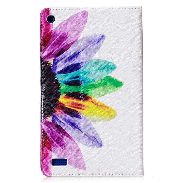 Pattern Printing Stand Leather Smart Case for Amazon Fire 7 (2017) - Colorful Petals-3