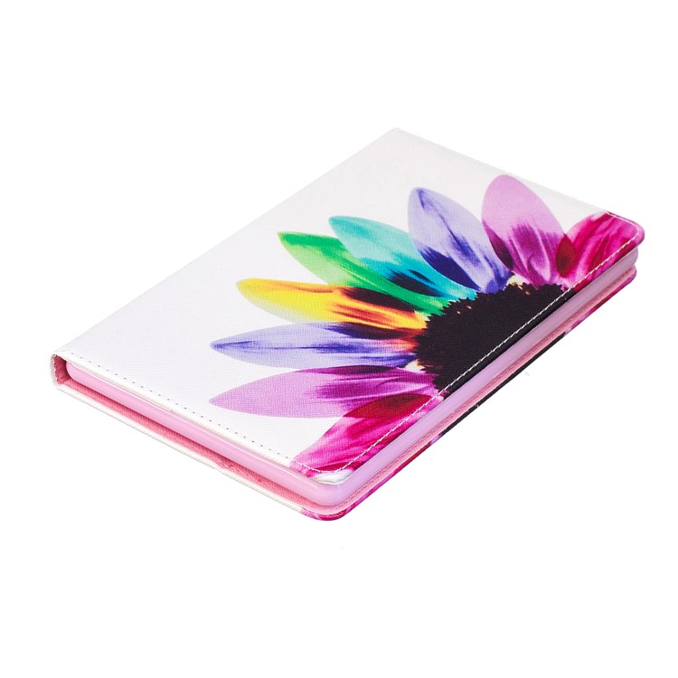 Pattern Printing Stand Leather Smart Case for Amazon Fire 7 (2017) - Colorful Petals-6