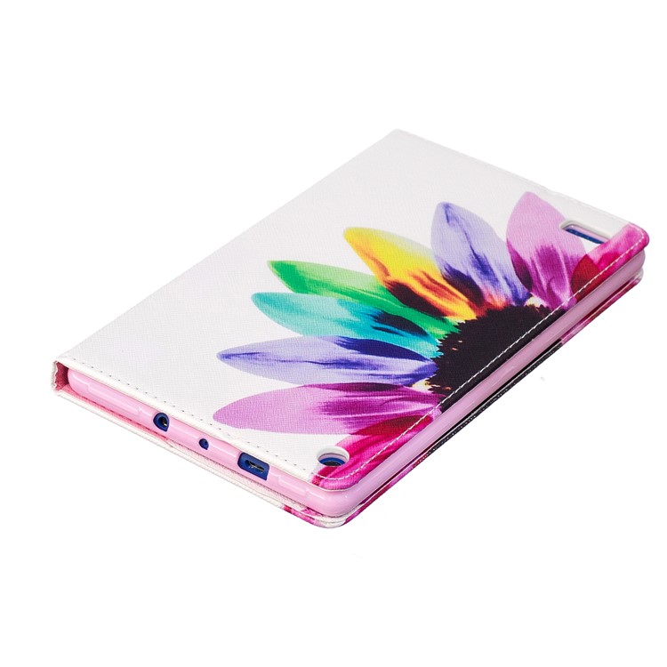 Pattern Printing Stand Leather Smart Case for Amazon Fire 7 (2017) - Colorful Petals-7