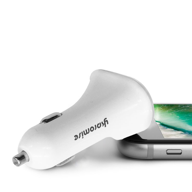 YK-M16 Quick Charge Three USB Ports Car Charger Adapter - White-4