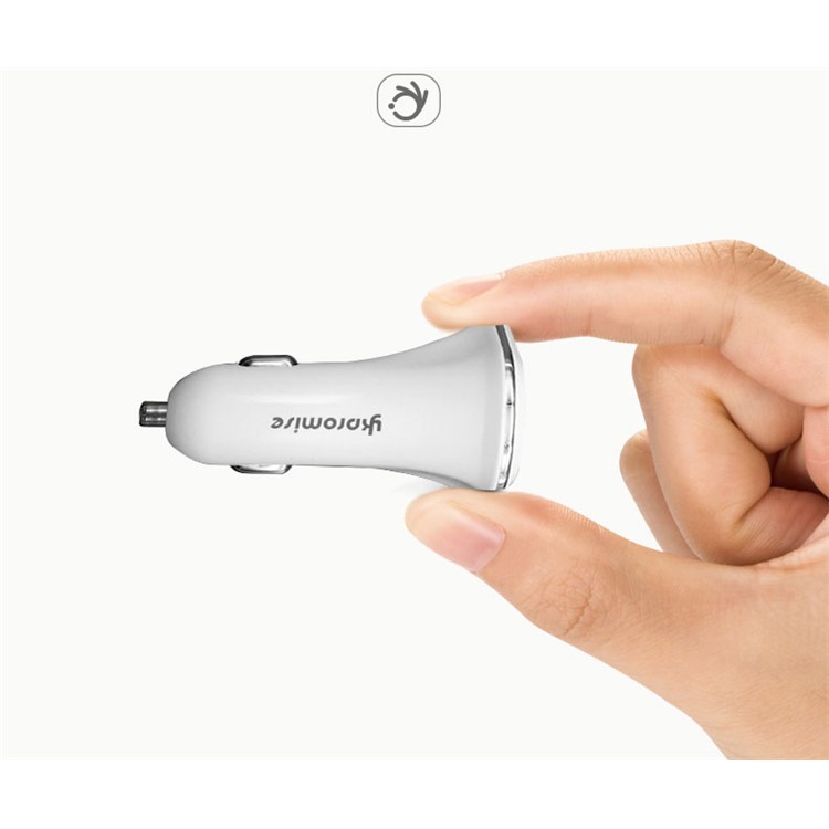 YK-M16 Quick Charge Three USB Ports Car Charger Adapter - White-9